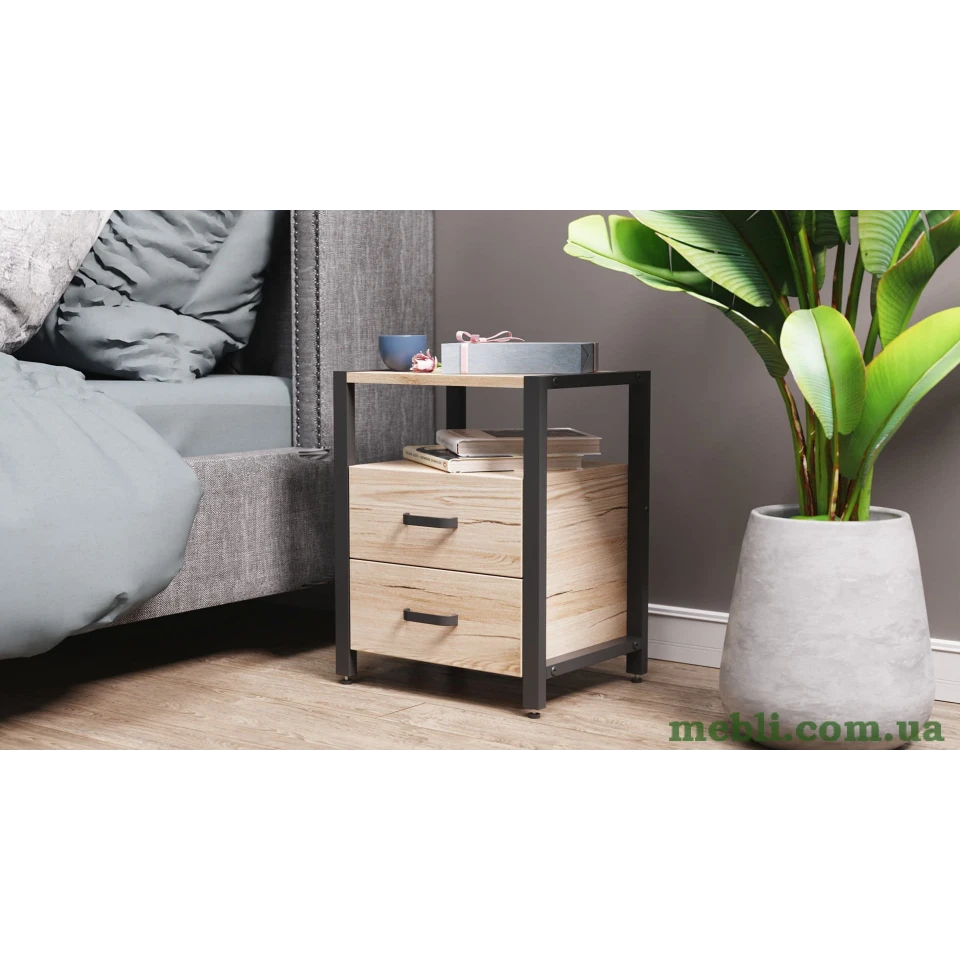 Тумба універсальна Ferrum-decor Вів'єн 2/2 50x41x40 чорний ДСП Дуб Артизан 16мм