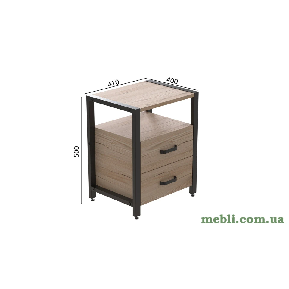 Тумба універсальна Ferrum-decor Вів'єн 2/2 50x41x40 чорний ДСП Дуб Артизан 16мм