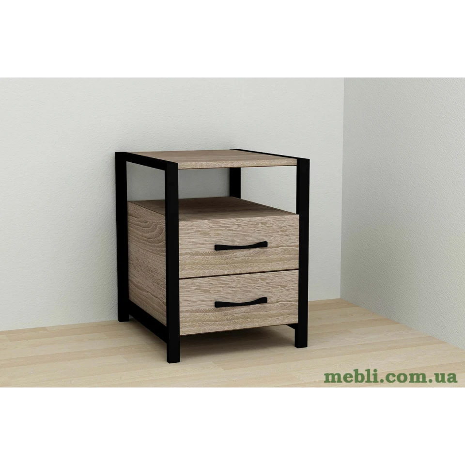 Тумба універсальна Ferrum-decor Вів'єн 2/2 50x41x40 чорний ДСП Дуб Сонома Трюфель 16мм