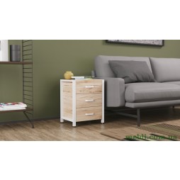 Тумба універсальна Ferrum-decor Вів'єн 3 50x41x40 білий ДСП Дуб Артизан 16мм