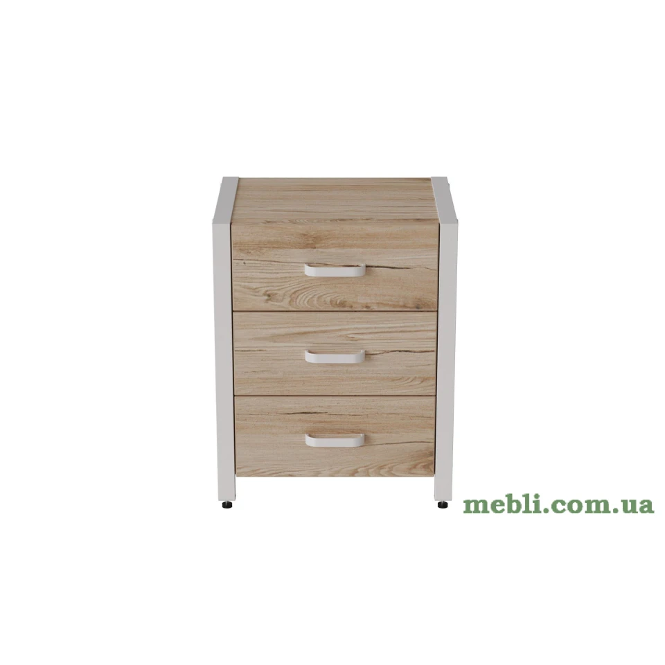 Тумба універсальна Ferrum-decor Вів'єн 3 50x41x40 білий ДСП Дуб Артизан 16мм