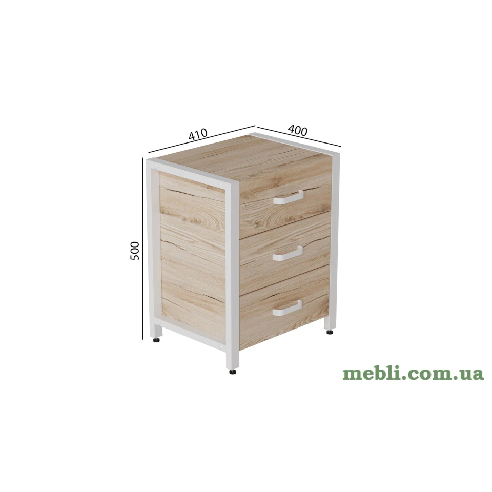 Тумба універсальна Ferrum-decor Вів'єн 3 50x41x40 білий ДСП Дуб Артизан 16мм