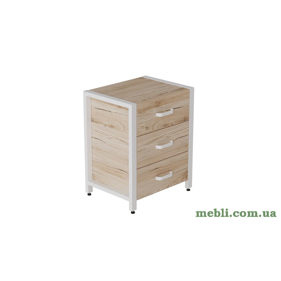 Тумба універсальна Ferrum-decor Вів'єн 3 50x41x40 білий ДСП Дуб Артизан 16мм
