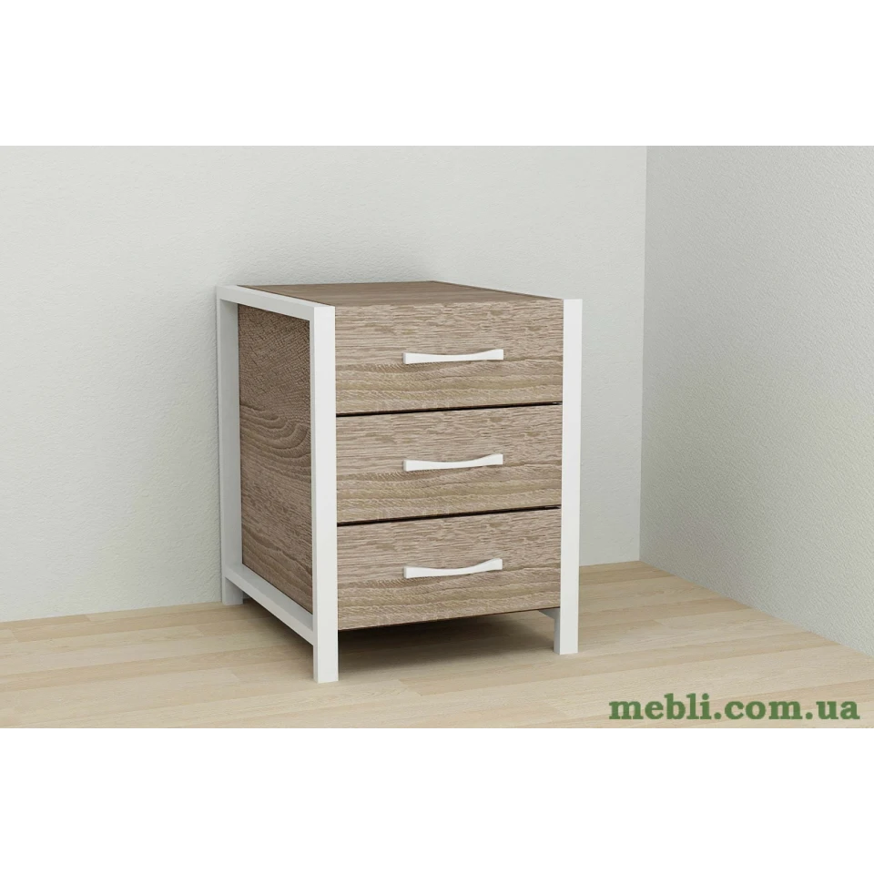 Тумба універсальна Ferrum-decor Вів'єн 3 50x41x40 білий ДСП Дуб Сонома Трюфель 16мм