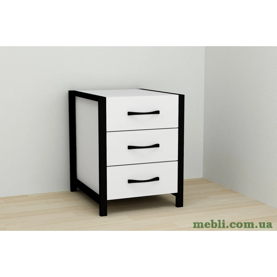Тумба універсальна Ferrum-decor Вів'єн 3 50x41x40 чорний ДСП Білий 16мм