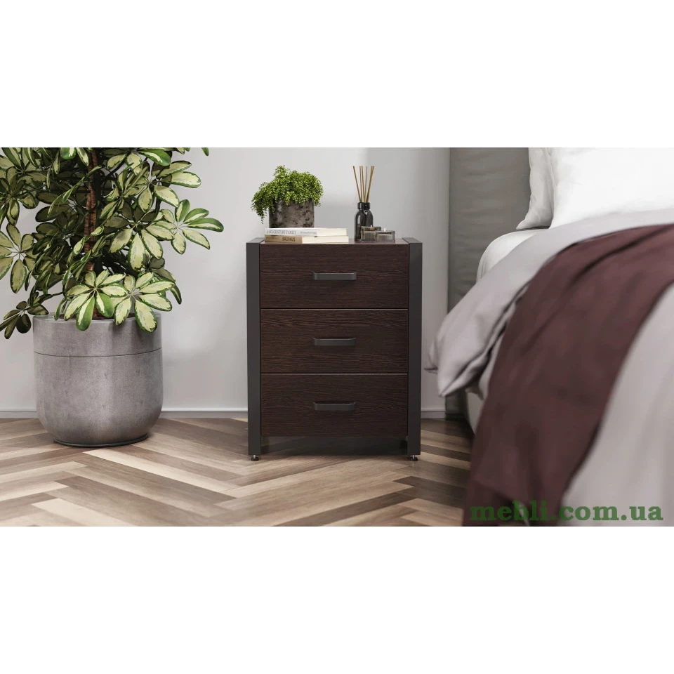 Тумба універсальна Ferrum-decor Вів'єн 3 50x41x40 чорний ДСП Венге 16мм