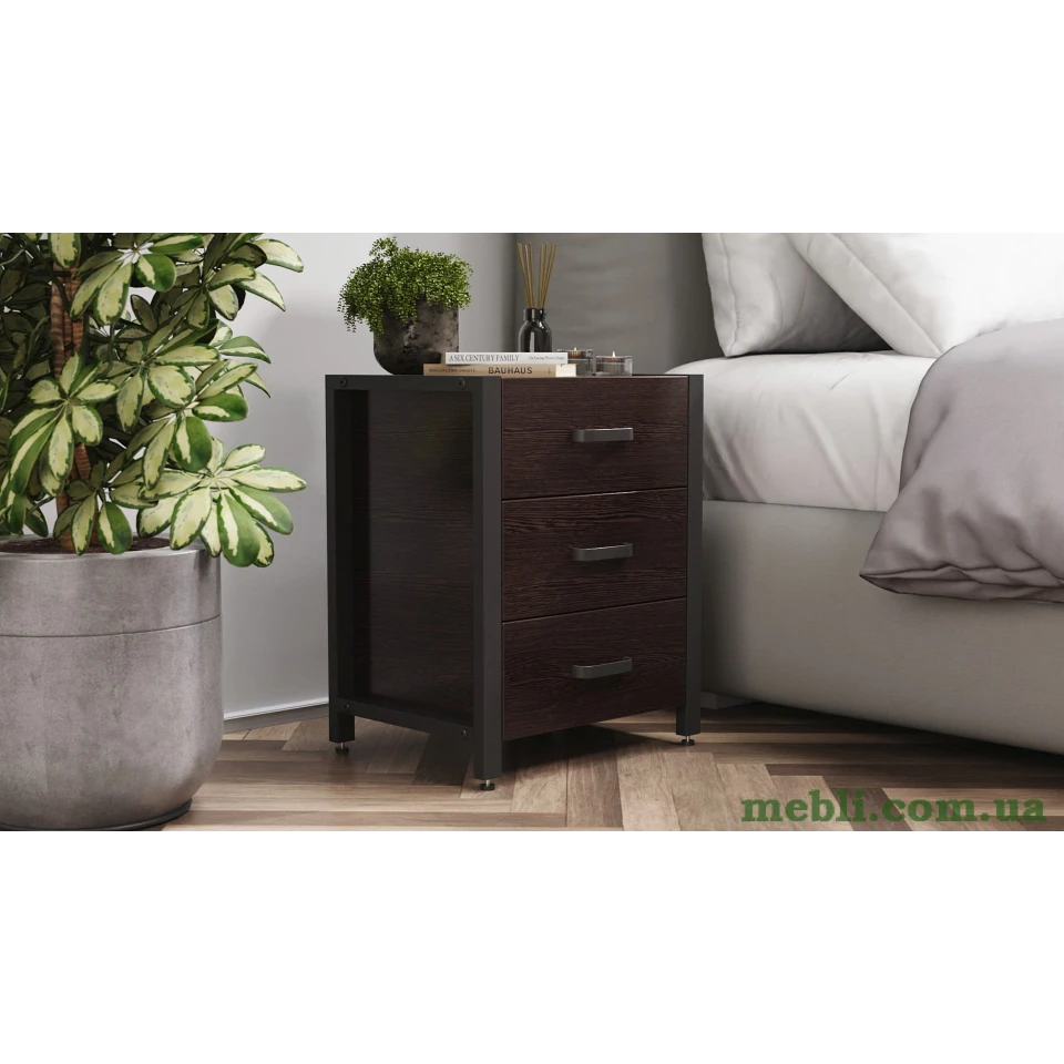 Тумба універсальна Ferrum-decor Вів'єн 3 50x41x40 чорний ДСП Венге 16мм