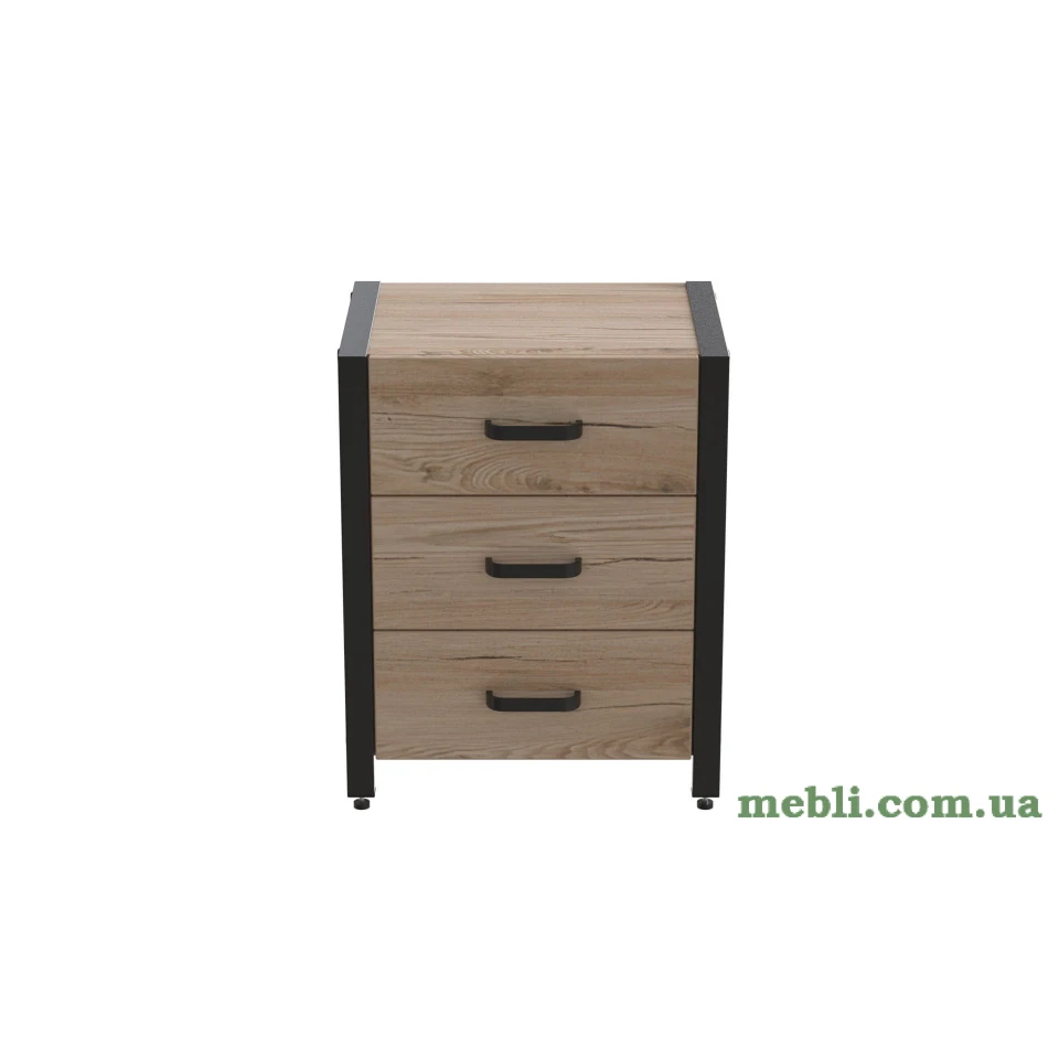 Тумба універсальна Ferrum-decor Вів'єн 3 50x41x40 чорний ДСП Дуб Артизан 16мм