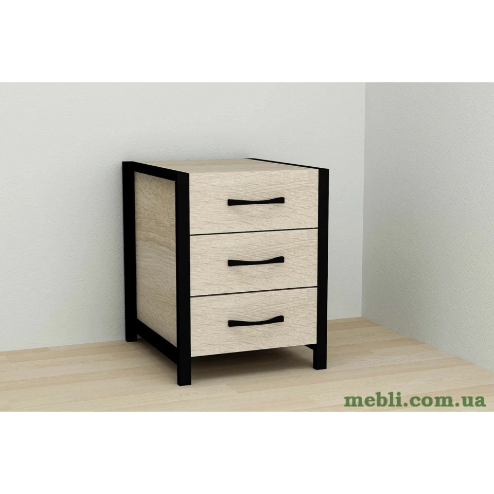 Тумба універсальна Ferrum-decor Вів'єн 3 50x41x40 чорний ДСП Дуб Сонома 16мм
