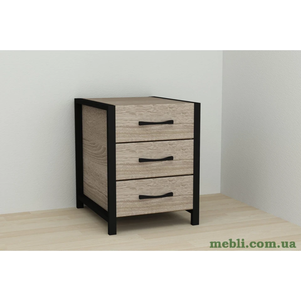 Тумба універсальна Ferrum-decor Вів'єн 3 50x41x40 чорний ДСП Дуб Сонома Трюфель 16мм