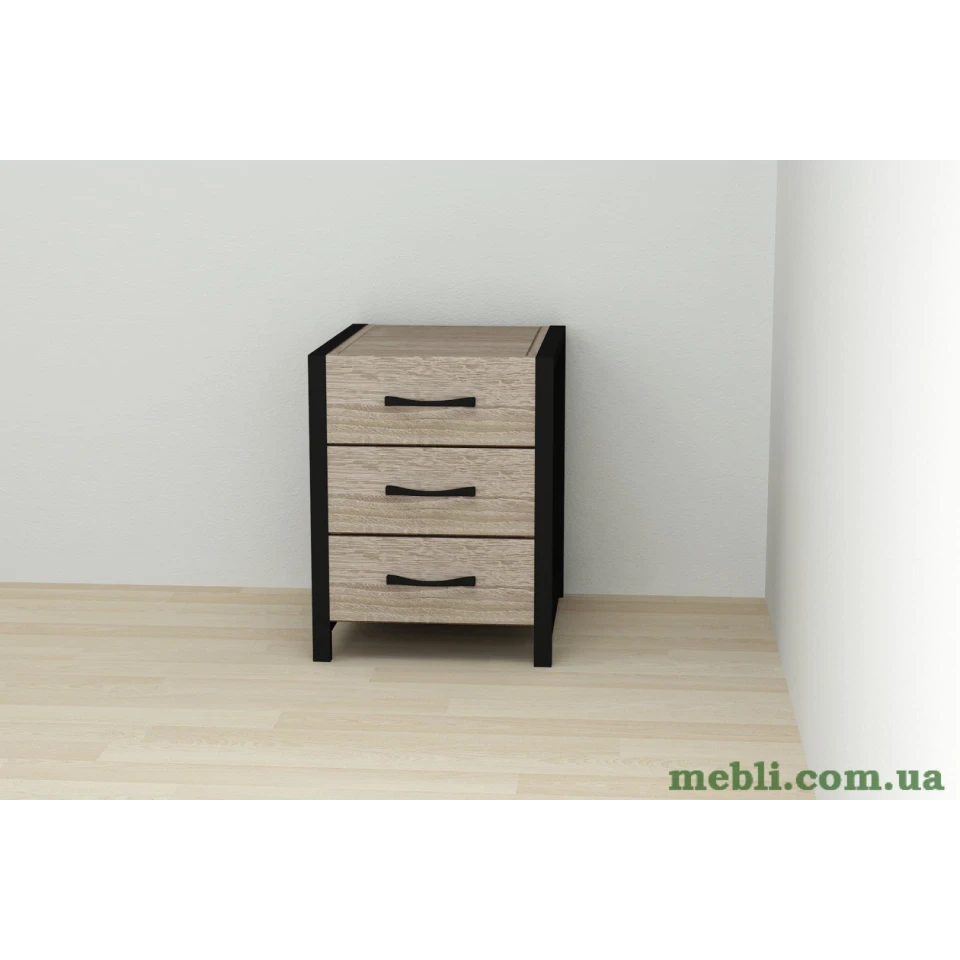 Тумба універсальна Ferrum-decor Вів'єн 3 50x41x40 чорний ДСП Дуб Сонома Трюфель 16мм