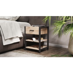 Тумба універсальна Вів'єн 1/2 50x41x40 чорний ДСП Дуб Сан-Марино 16мм