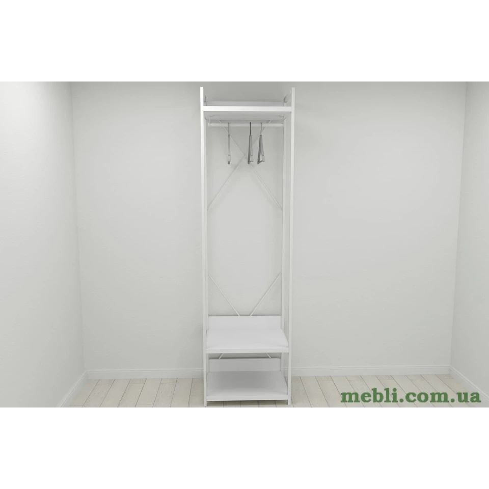 Шафа Гардероб Уні секція 1 серії Конект Ferrum-decor 220x60x50см Білий метал ДСП Білий 32 мм