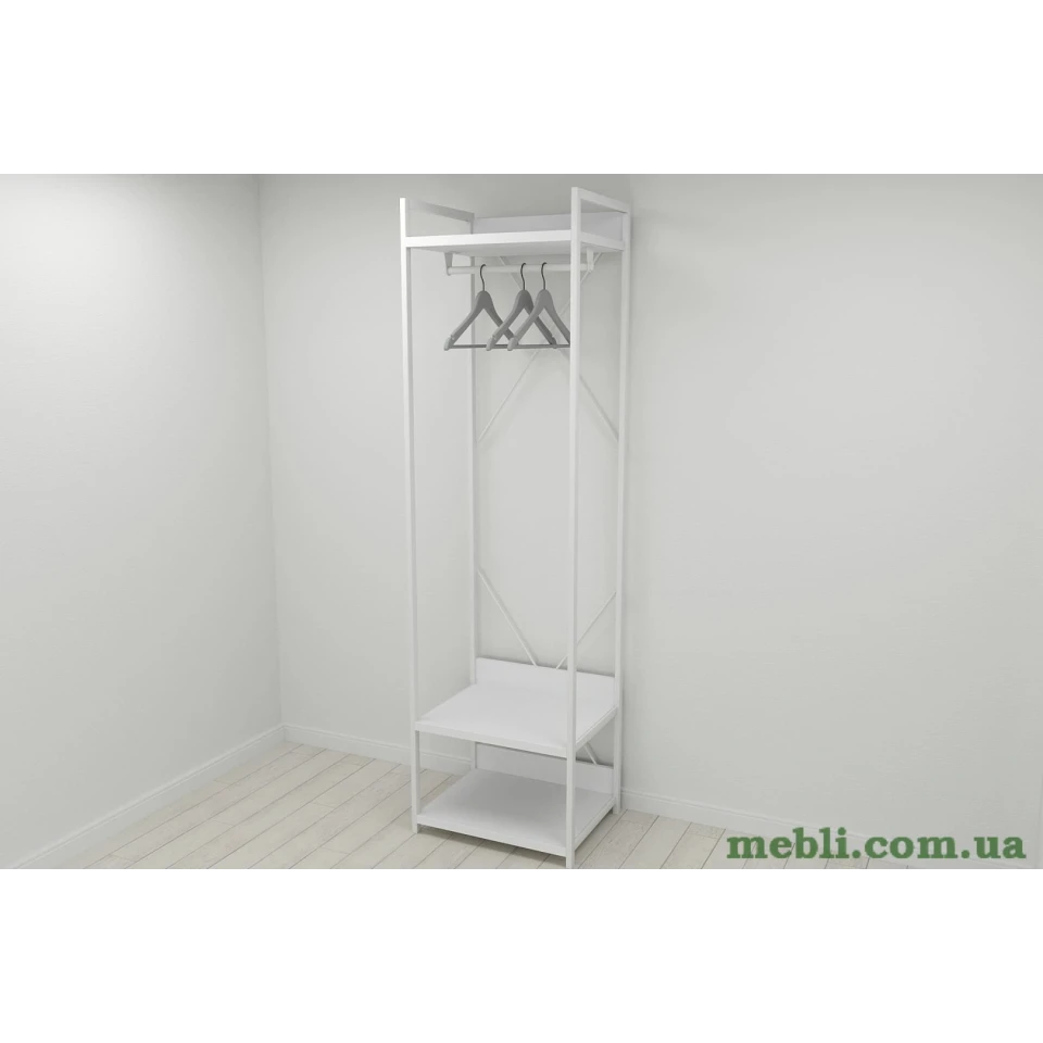 Шафа Гардероб Уні секція 1 серії Конект Ferrum-decor 220x60x50см Білий метал ДСП Білий 32 мм