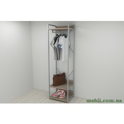 Шафа Гардероб Уні секція 1 серії Конект Ferrum-decor 220x60x50см Сірий метал ДСП Дуб Сонома Трюфель 32 мм