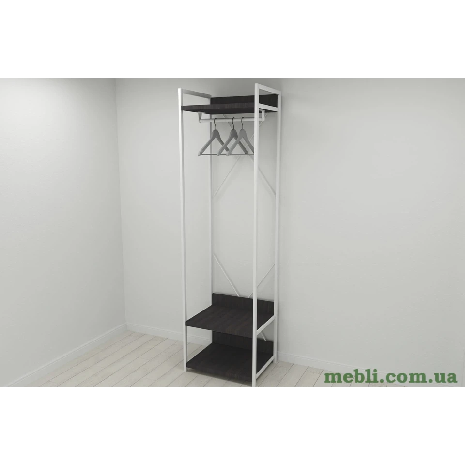 Шафа Гардероб Уні секція 1 серії Коннект Ferrum-decor 220x60x50см Білий метал ДСП Венге Магія 32 мм