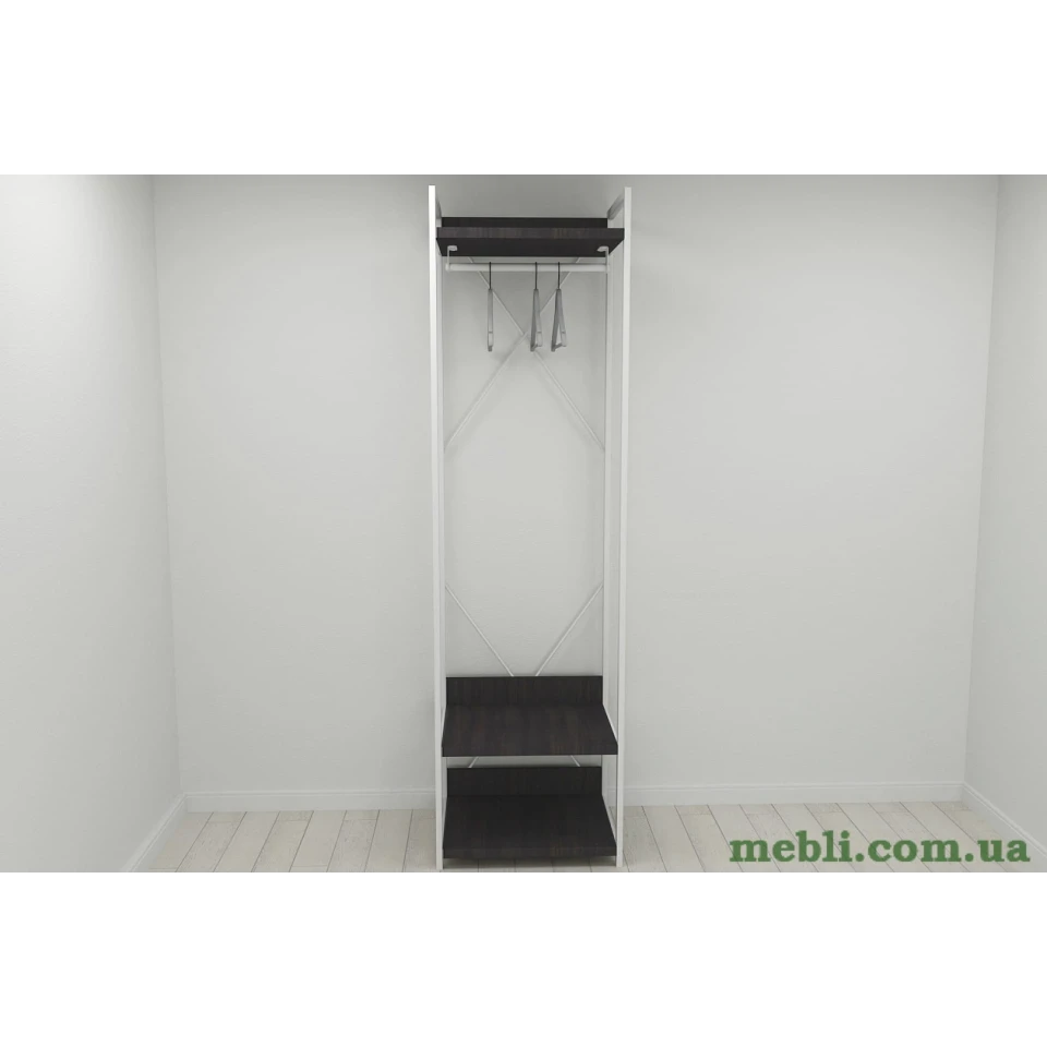 Шафа Гардероб Уні секція 1 серії Коннект Ferrum-decor 220x60x50см Білий метал ДСП Венге Магія 32 мм