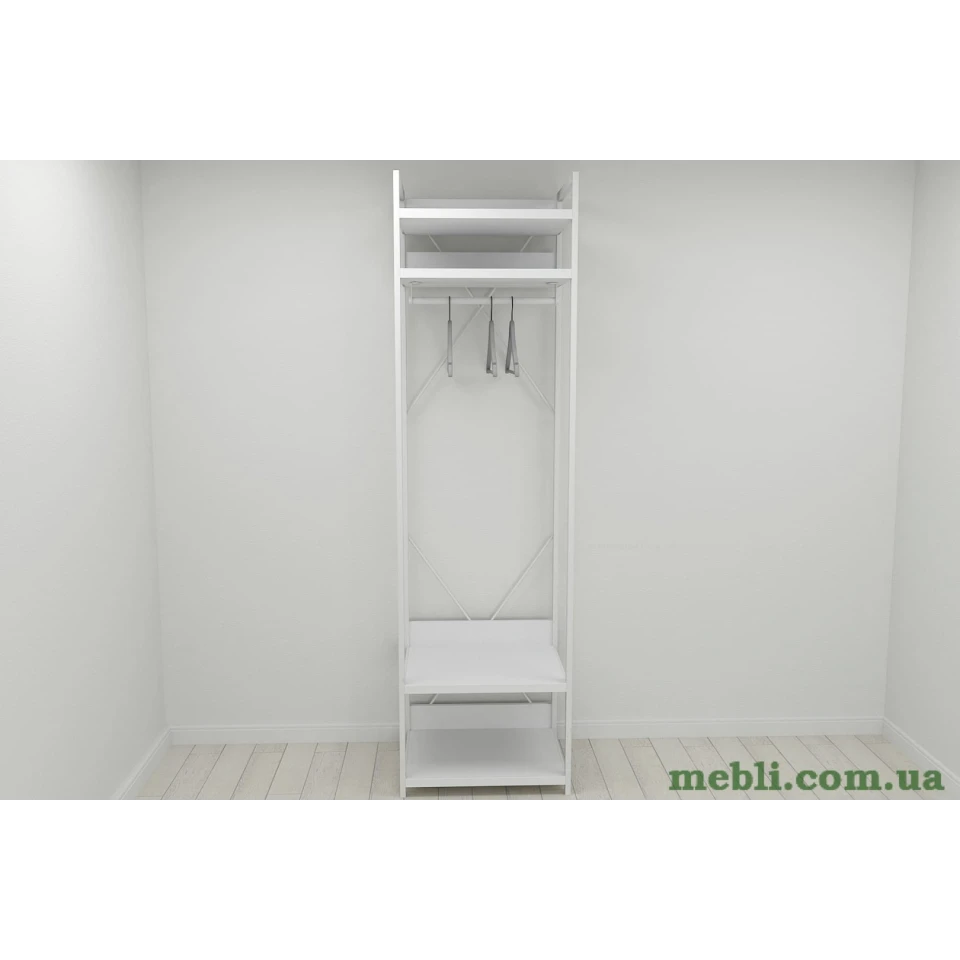 Шафа Гардероб Уні секція 2 серії Конект Ferrum-decor 220x60x50см Білий метал ДСП Білий 32 мм