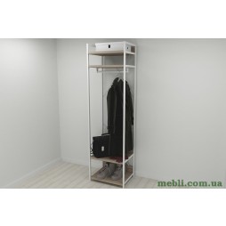 Шафа Гардероб Уні секція 2 серії Конект Ferrum-decor 220x60x50см Білий метал ДСП Дуб Сонома Трюфель 32 мм