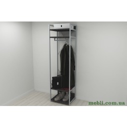 Шафа Гардероб Уні секція 2 серії Конект Ferrum-decor 220x60x50см Сірий метал ДСП Венге Магія 32 мм