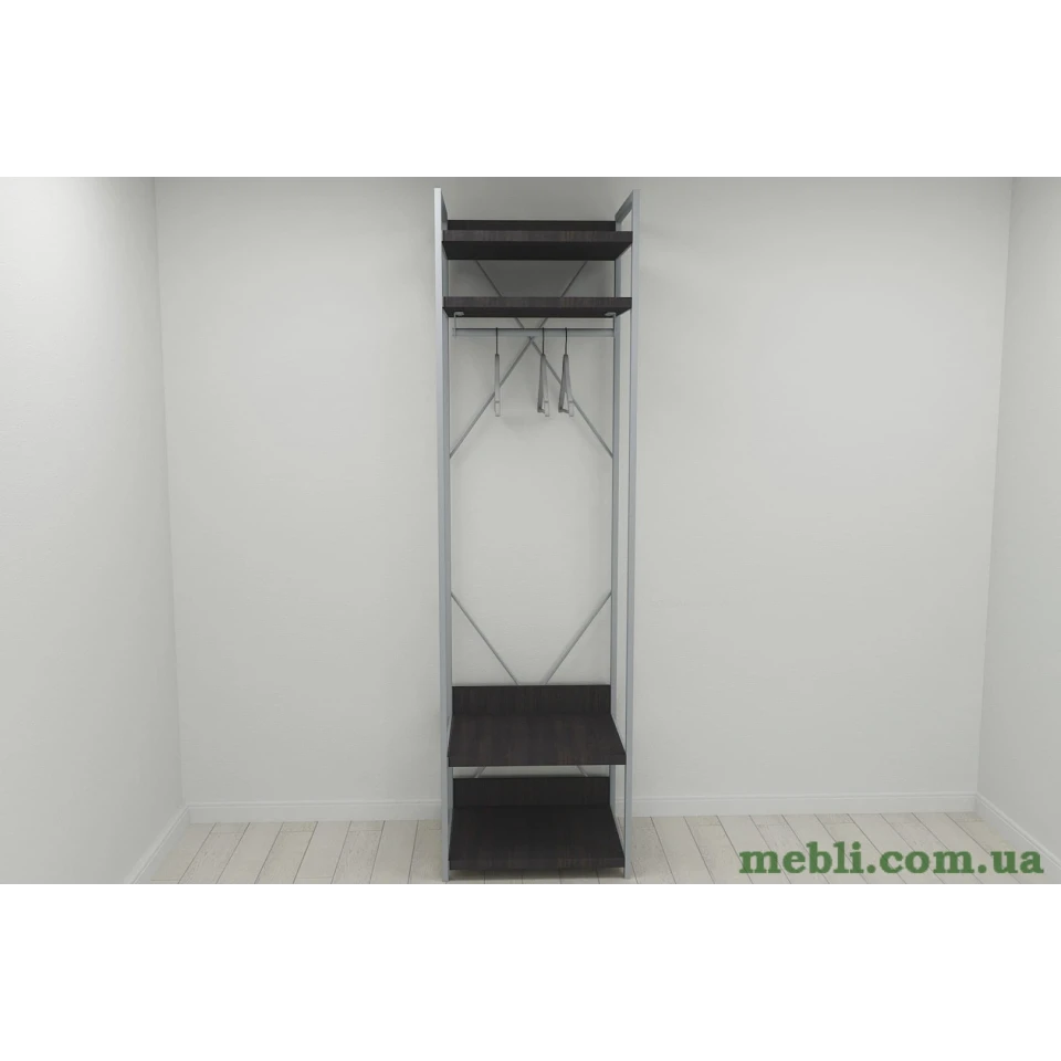Шафа Гардероб Уні секція 2 серії Конект Ferrum-decor 220x60x50см Сірий метал ДСП Венге Магія 32 мм
