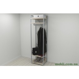 Шафа Гардероб Уні секція 2 серії Конект Ferrum-decor 220x60x50см Сірий метал ДСП Дуб Сонома 32 мм