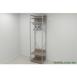 Шафа Гардероб Уні секція 2 серії Конект Ferrum-decor 220x60x50см Сірий метал ДСП Дуб Сонома Трюфель 32 мм