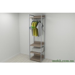 Шафа Гардероб Уні секція 3 серії Конект Ferrum-decor 220x60x50см Сірий метал ДСП Дуб Сонома Трюфель 32 мм