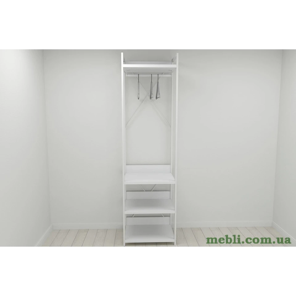Шафа Гардероб Уні секція 3 серії Коннект Ferrum-decor 220x60x50см Білий метал ДСП Білий 32 мм