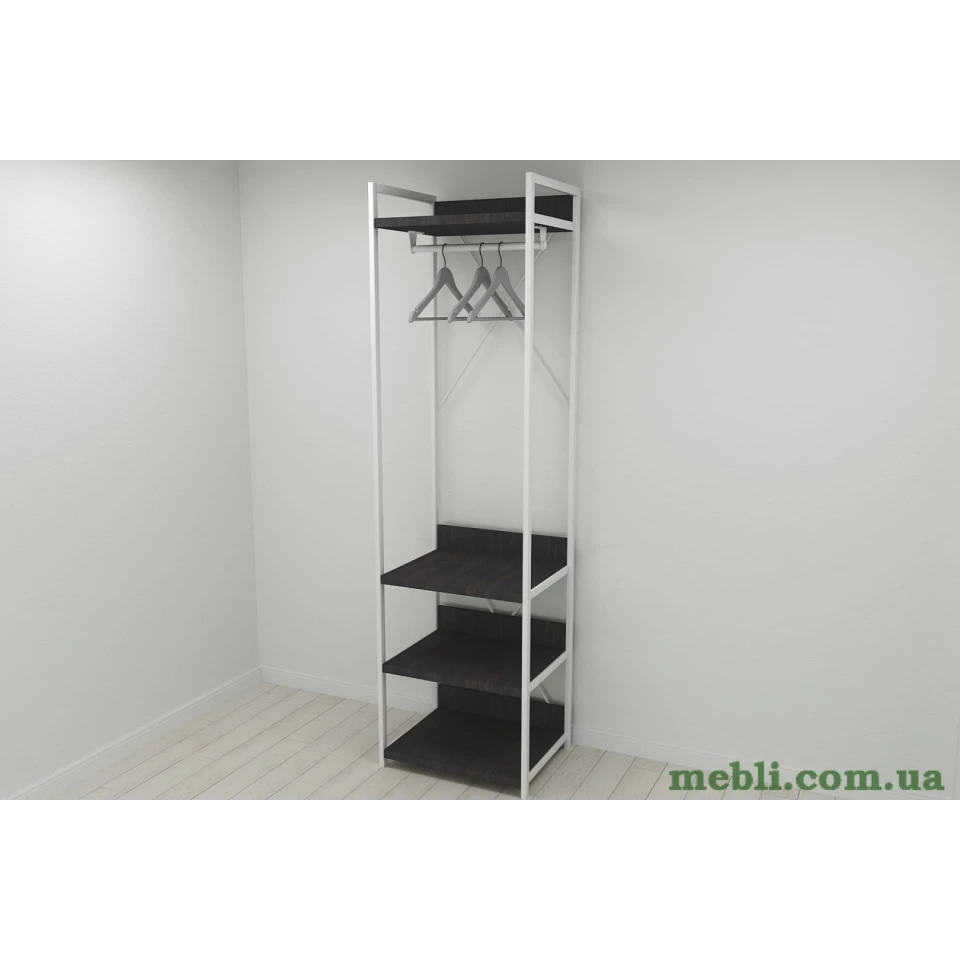 Шафа Гардероб Уні секція 3 серії Коннект Ferrum-decor 220x60x50см Білий метал ДСП Венге Магія 32 мм