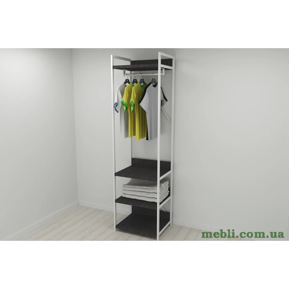 Шафа Гардероб Уні секція 3 серії Коннект Ferrum-decor 220x60x50см Білий метал ДСП Венге Магія 32 мм