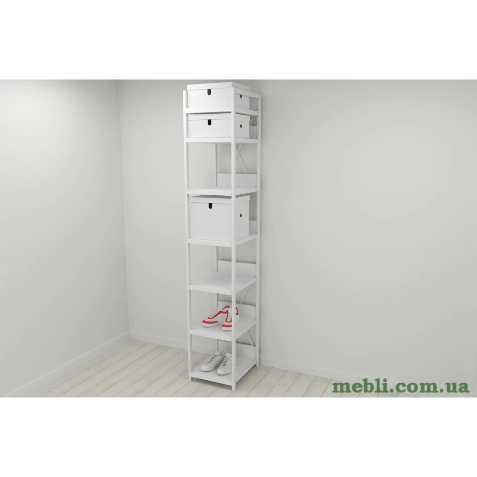 Шафа Гардероб Уні секція 4 серії Конект Ferrum-decor 220x40x50см Білий метал ДСП Білий 32 мм