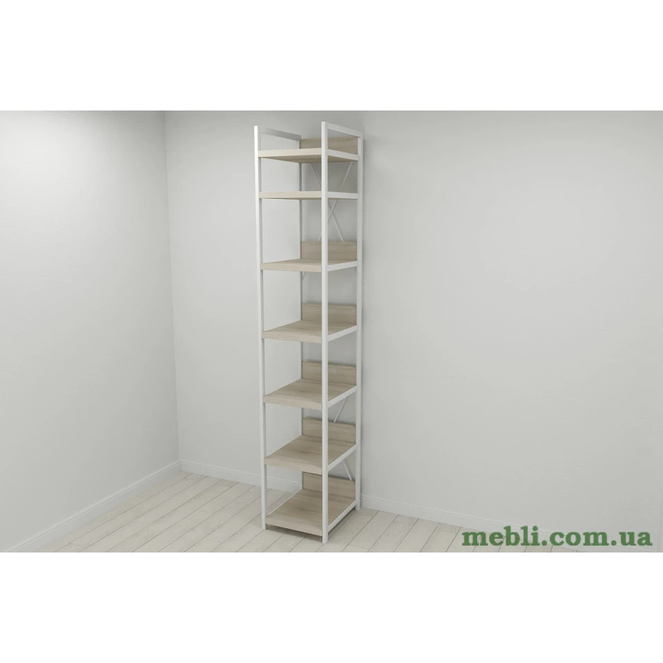 Шафа Гардероб Уні секція 4 серії Конект Ferrum-decor 220x40x50см Білий метал ДСП Дуб Сонома 32 мм