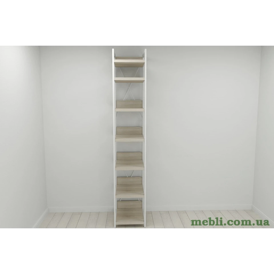 Шафа Гардероб Уні секція 4 серії Конект Ferrum-decor 220x40x50см Білий метал ДСП Дуб Сонома 32 мм