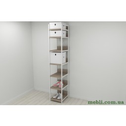 Шафа Гардероб Уні секція 4 серії Конект Ferrum-decor 220x40x50см Білий метал ДСП Дуб Сонома Трюфель 32 мм