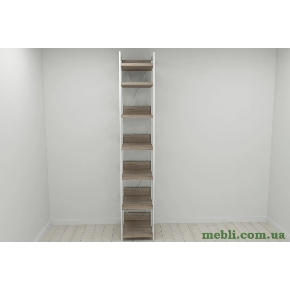Шафа Гардероб Уні секція 4 серії Конект Ferrum-decor 220x40x50см Білий метал ДСП Дуб Сонома Трюфель 32 мм