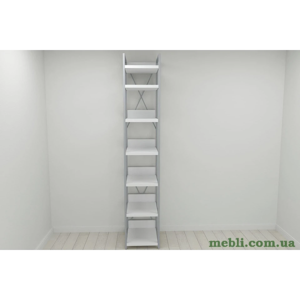 Шафа Гардероб Уні секція 4 серії Конект Ferrum-decor 220x40x50см Сірий метал ДСП Білий 32 мм