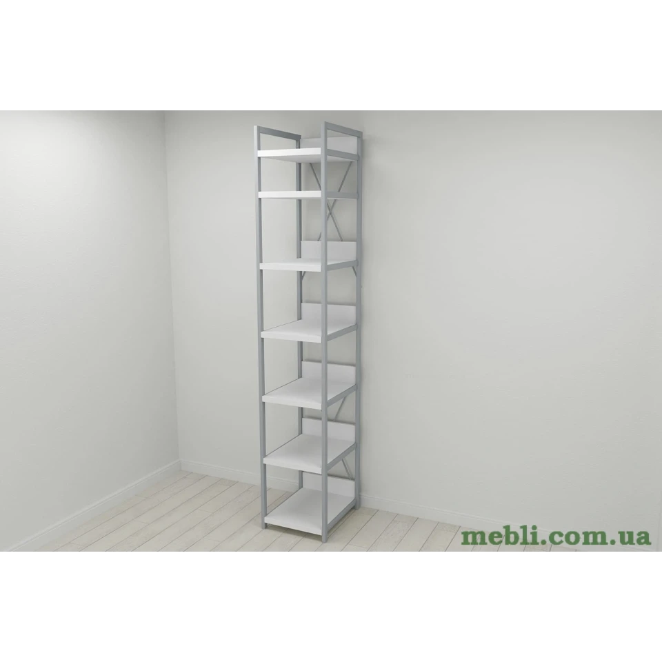Шафа Гардероб Уні секція 4 серії Конект Ferrum-decor 220x40x50см Сірий метал ДСП Білий 32 мм