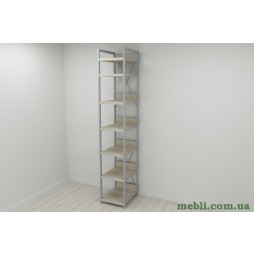 Шафа Гардероб Уні секція 4 серії Конект Ferrum-decor 220x40x50см Сірий метал ДСП Дуб Сонома 32 мм