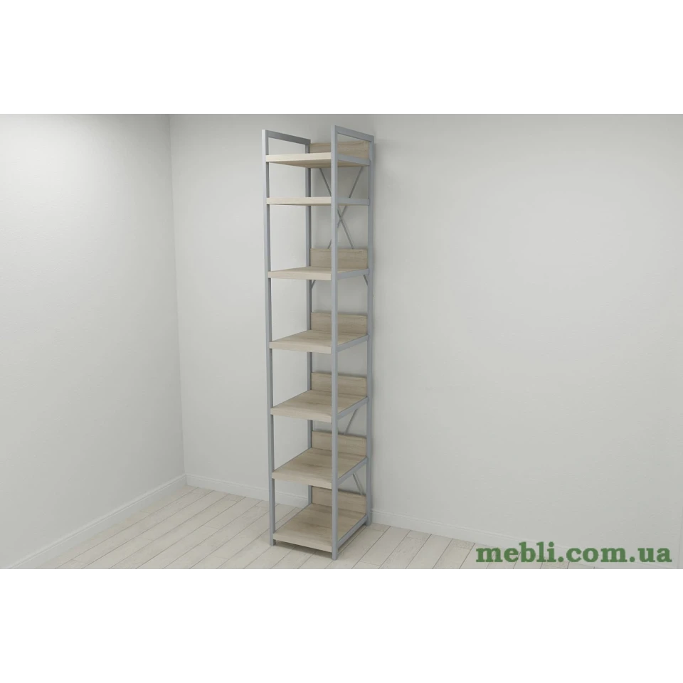 Шафа Гардероб Уні секція 4 серії Конект Ferrum-decor 220x40x50см Сірий метал ДСП Дуб Сонома 32 мм