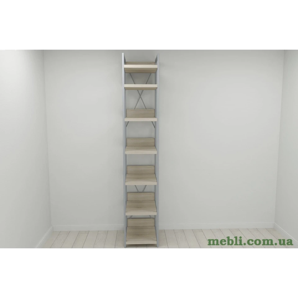 Шафа Гардероб Уні секція 4 серії Конект Ferrum-decor 220x40x50см Сірий метал ДСП Дуб Сонома 32 мм