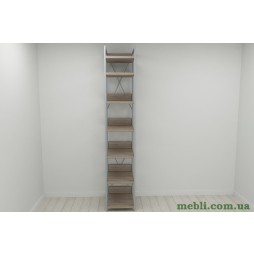 Шафа Гардероб Уні секція 4 серії Конект Ferrum-decor 220x40x50см Сірий метал ДСП Дуб Сонома Трюфель 32 мм