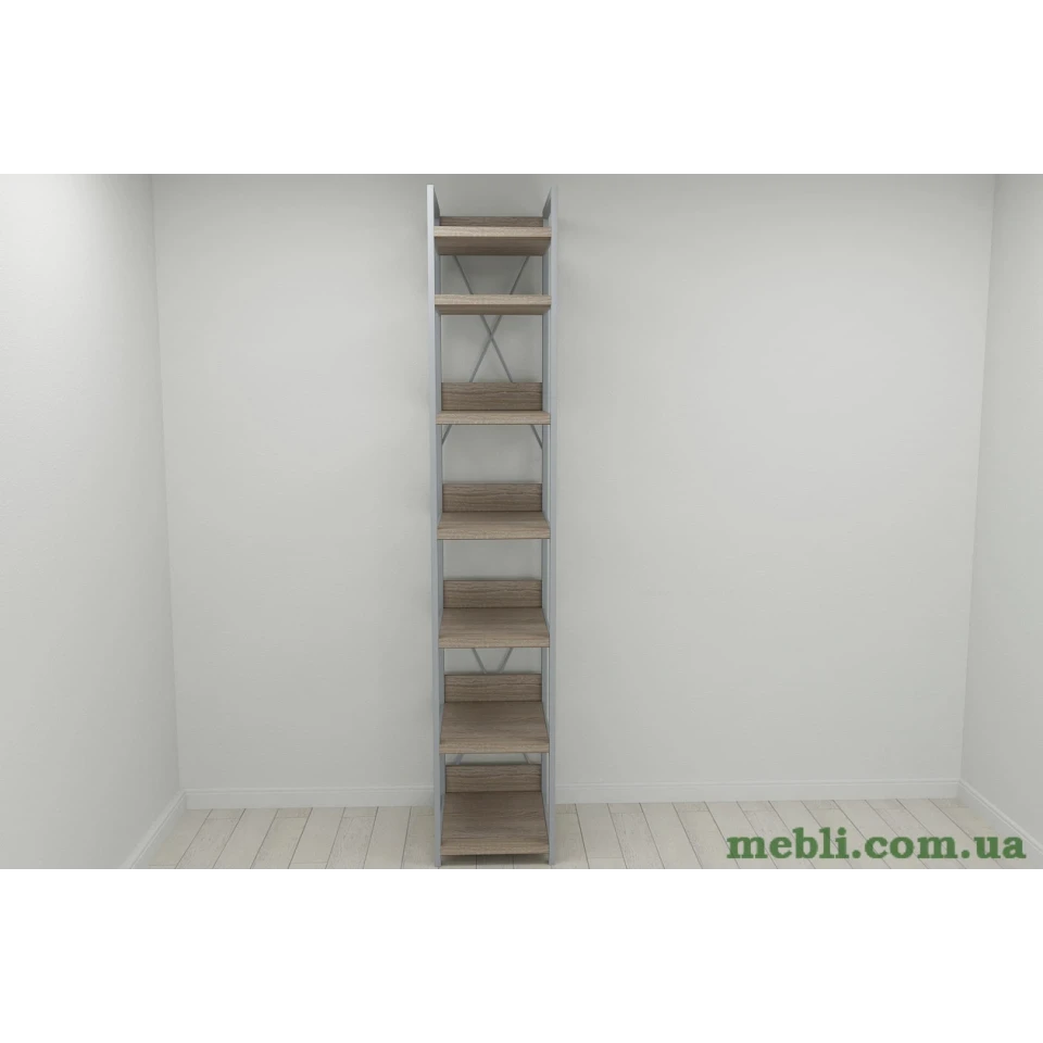 Шафа Гардероб Уні секція 4 серії Конект Ferrum-decor 220x40x50см Сірий метал ДСП Дуб Сонома Трюфель 32 мм