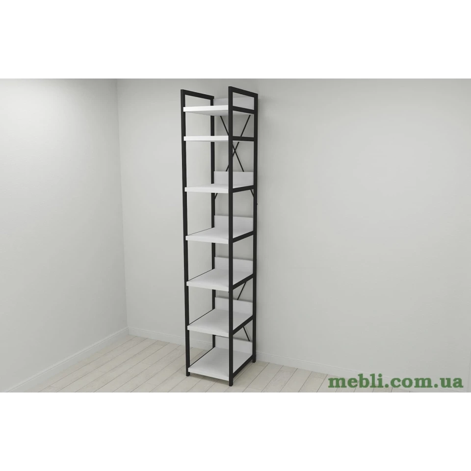 Шафа Гардероб Уні секція 4 серії Конект Ferrum-decor 220x40x50см Чорний метал ДСП Білий 32 мм