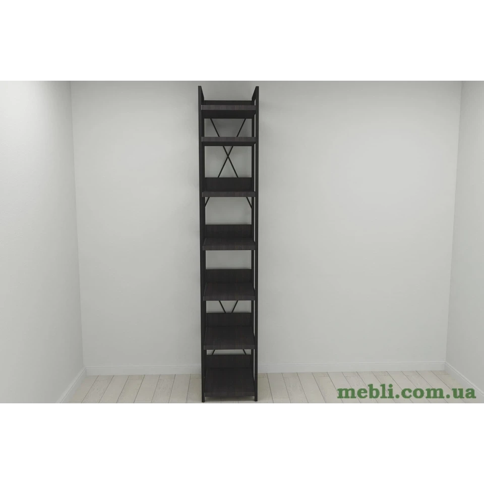 Шафа Гардероб Уні секція 4 серії Конект Ferrum-decor 220x40x50см Чорний метал ДСП Венге Магія 32 мм