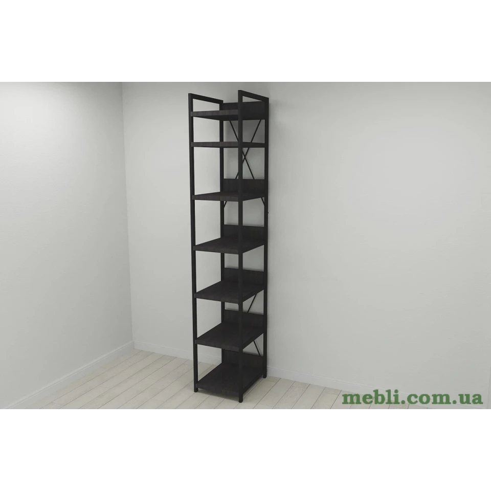 Шафа Гардероб Уні секція 4 серії Конект Ferrum-decor 220x40x50см Чорний метал ДСП Венге Магія 32 мм