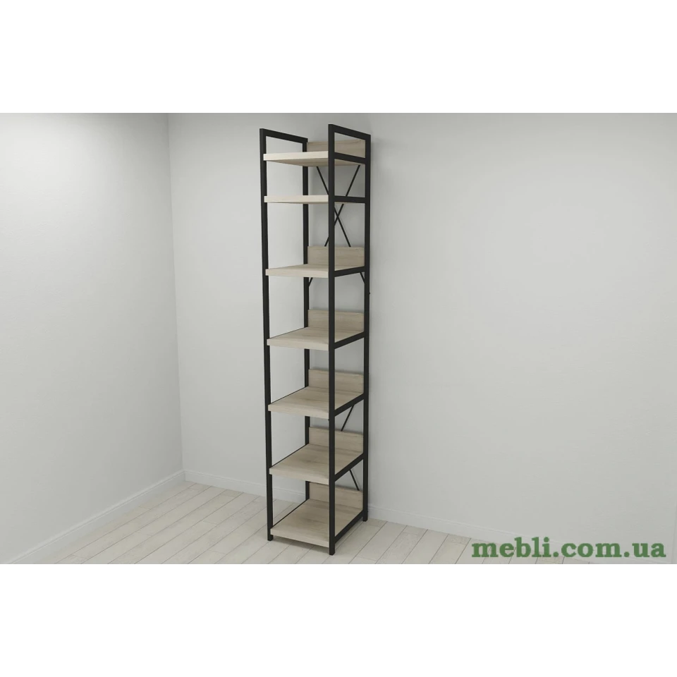 Шафа Гардероб Уні секція 4 серії Конект Ferrum-decor 220x40x50см Чорний метал ДСП Дуб Сонома 32 мм
