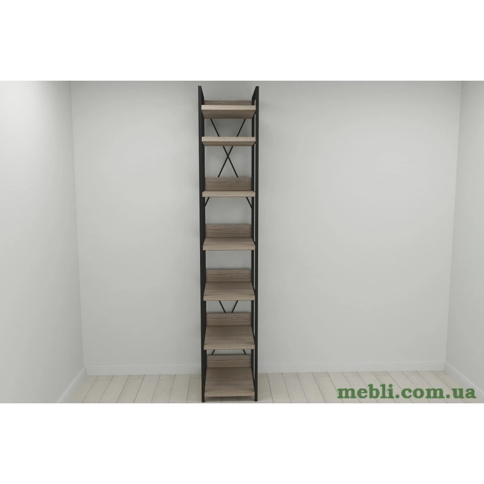 Шафа Гардероб Уні секція 4 серії Конект Ferrum-decor 220x40x50см Чорний метал ДСП Дуб Сонома Трюфель 32 мм