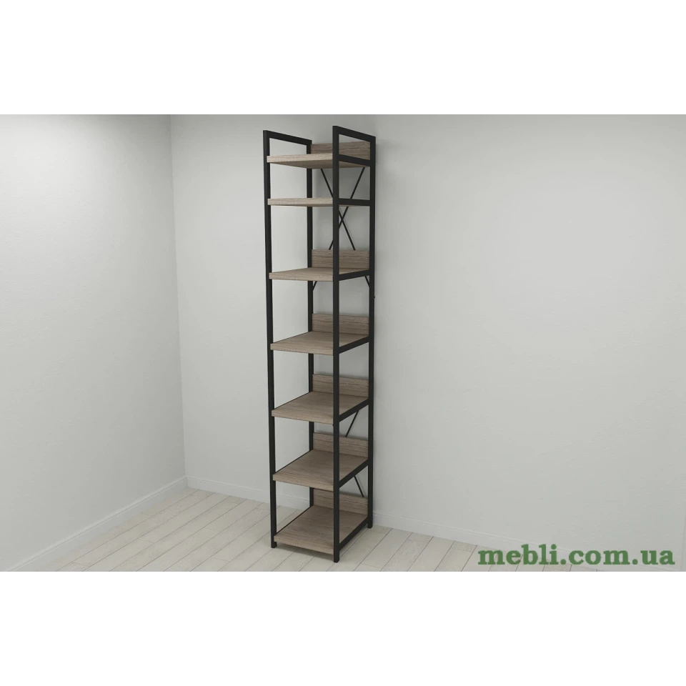 Шафа Гардероб Уні секція 4 серії Конект Ferrum-decor 220x40x50см Чорний метал ДСП Дуб Сонома Трюфель 32 мм