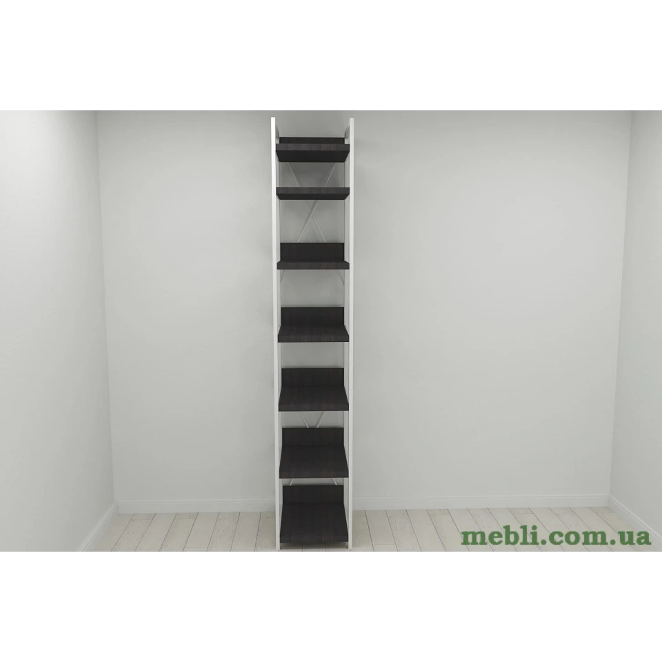Шафа Гардероб Уні секція 4 серії Коннект Ferrum-decor 220x40x50см Білий метал ДСП Венге Магія 32 мм